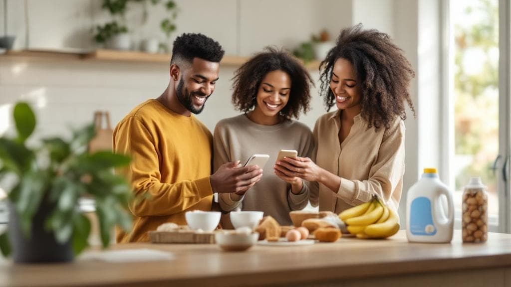 A group of friends managing their shared grocery list on CartLinker